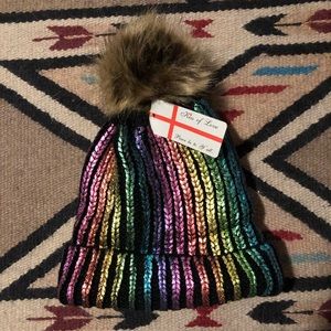 Metallic Rainbow Beanie